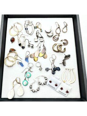 Sterling Silver Earrings Lot 78 Grams Wear Scrap or Resell All XRF Tested